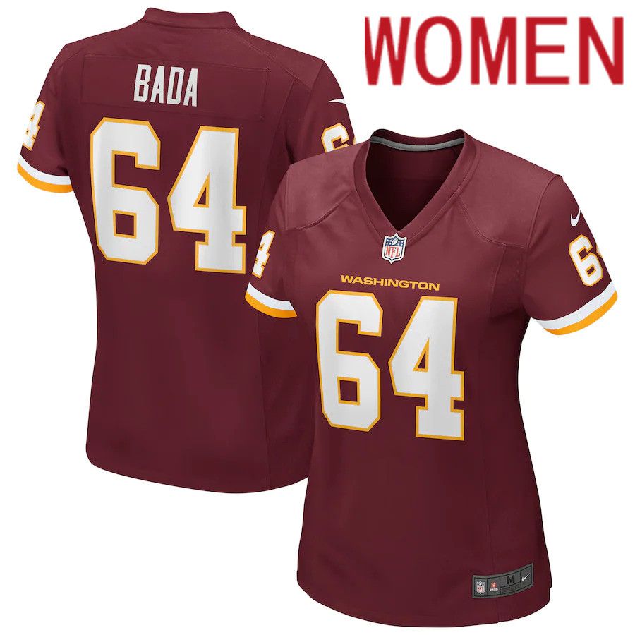 Women Washington Redskins 64 David Bada Nike Burgundy Game Player NFL Jersey